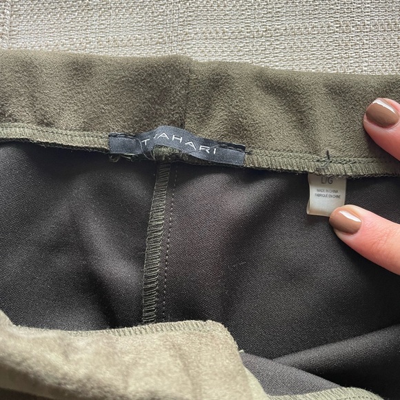 Women's Elastic Waist TAHARI Suede Dress Pants - Sz. L - Picture 2 of 3